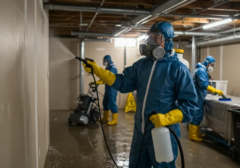 Basement Sanitization and Antimicrobial Treatment process in Wayne County, WV