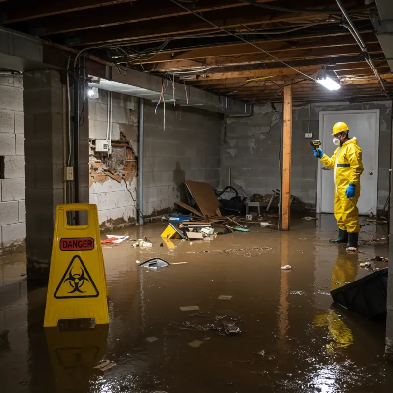 Flooded Basement Electrical Hazard in Wayne County, WV Property