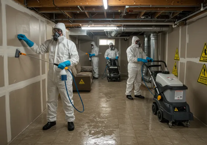 Basement Moisture Removal and Structural Drying process in Wayne County, WV